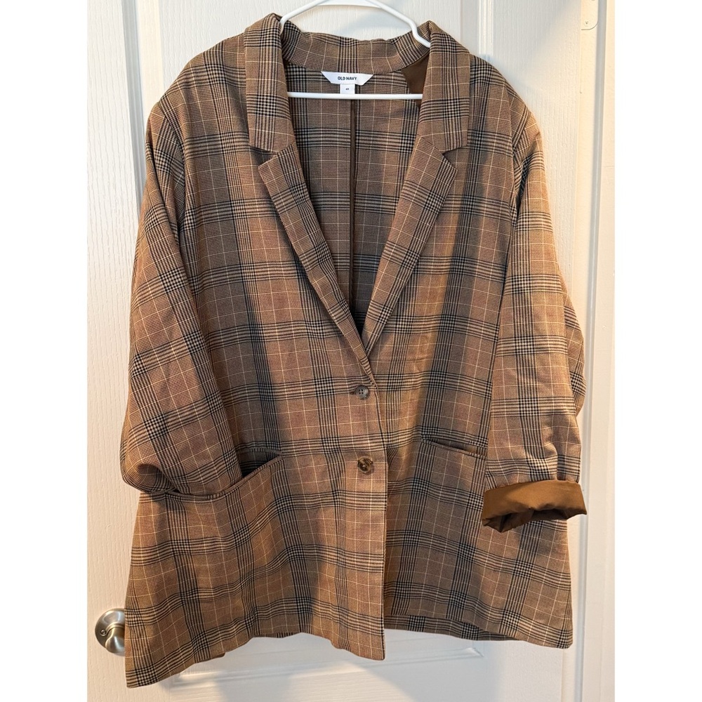 Old Navy Checkered Tan Blazer